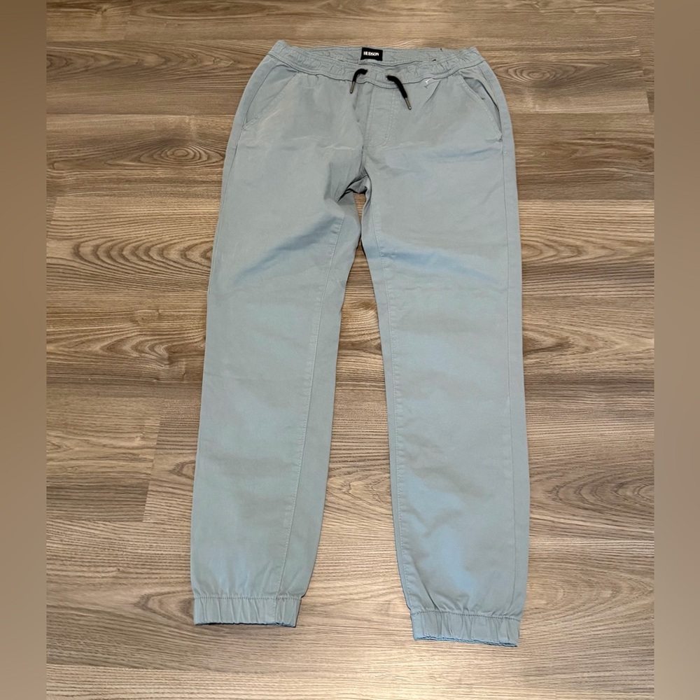 Hudson Charlie Jogger Pant Blue Gray Kids Youth Boys size XL Stretch Twill NWT